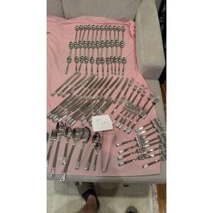 Reed & Barton 93 Pc Stainless Flatware Set Lot Silverware Serving Pieces